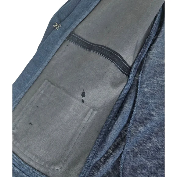 Ecru Deep Blue Linen & Suede Leather  Cardigan - Picture 10 of 11